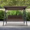 Convertible 3-Seat Patio Porch Swing Chair to Flat Bed with Adjustable Canopy - 80" x 51" x 67" (L x W x H)